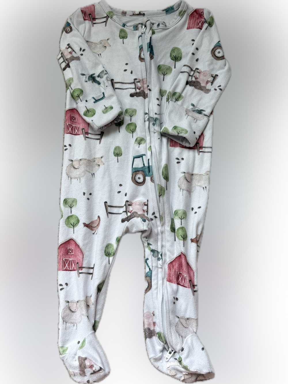 Caden Lane Farm Print Footed Sleeper